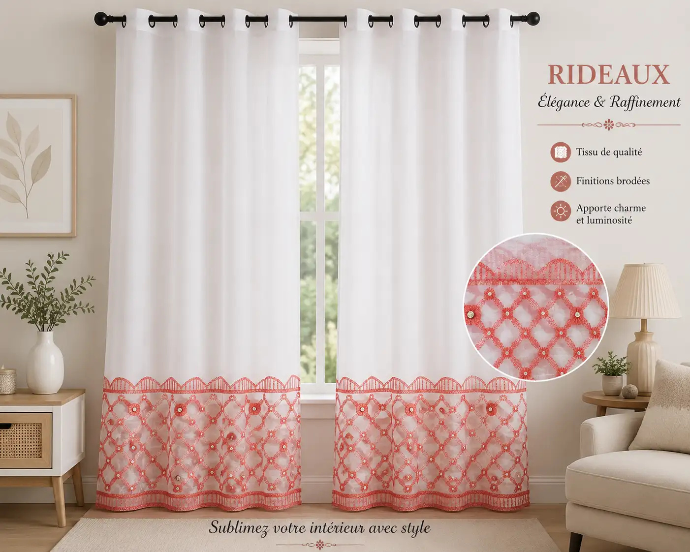 Rideaux rouge