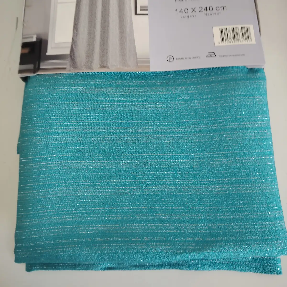 Rideaux Jacquard turquoise